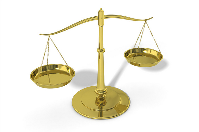 Gold Legal Scales of Justice