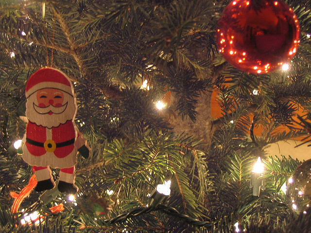 Christmas Tree, Santa, Santa Ornament, Bauble