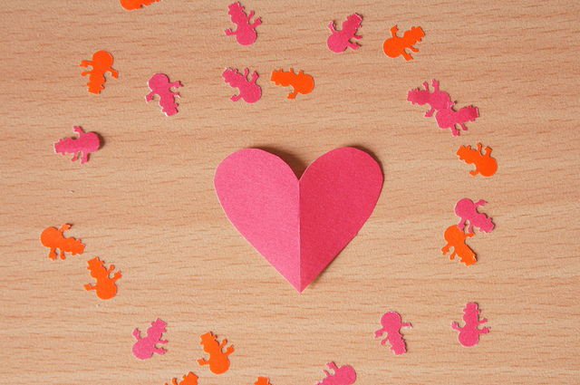 Paper Love Heart, Paper Ants, Pink Love Heart, Love Heart